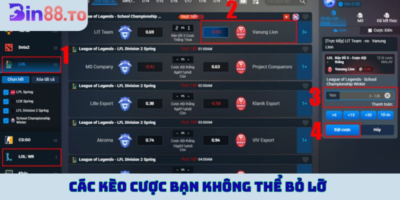 Các kèo cược bạn không thể bỏ lỡ